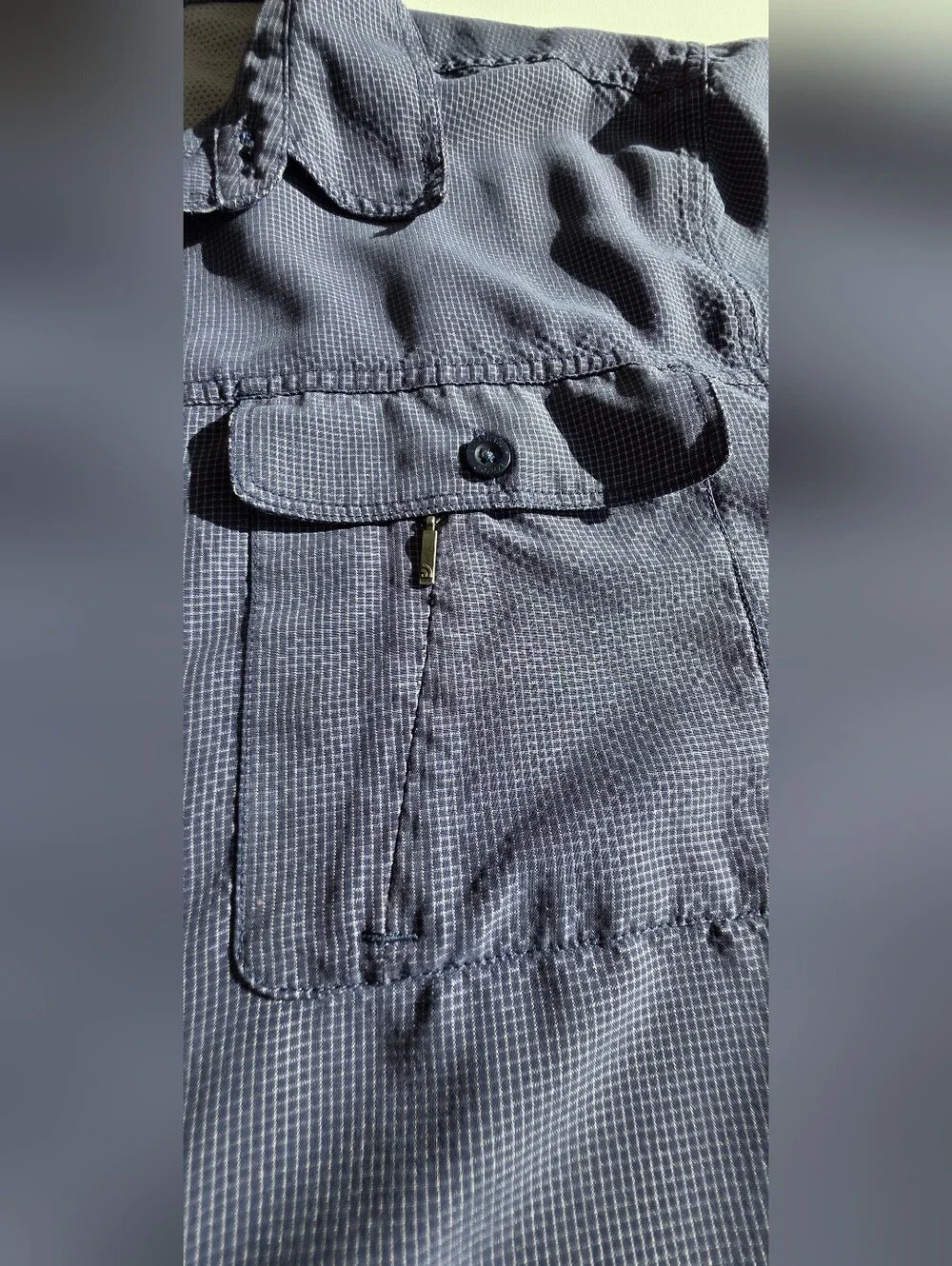 The North Face Size L Men's Short-Sleeve Button-Up Shirt - Slate Blue